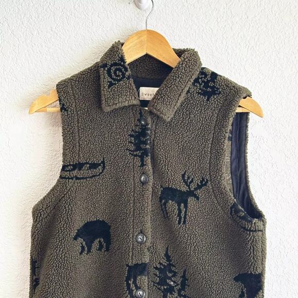 Sweet Jessie Womens Teddy Fleece Button Vest Medium? Outdoors Camping Novelty - Picture 2 of 7